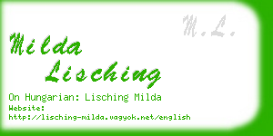 milda lisching business card